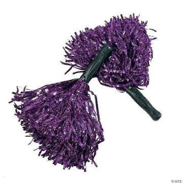 10" Bright Color Metallic Plastic Foil Cheer Pom-Poms 